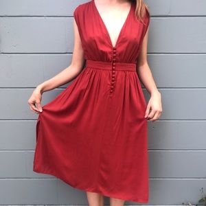 Ruche Rusty Red “Sasha” Dress by Sis • Sis